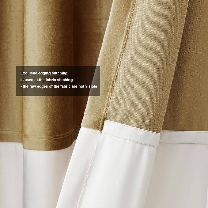 BULBUL Luxury Ivory Gold Curtains 102 inches - Image 3