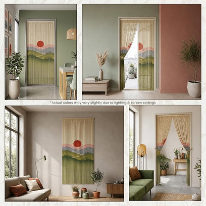 Sunset Field Beaded Bamboo Curtain - Image 7