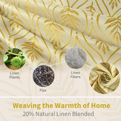 BGment Mustard Yellow French Country Curtains 63 Inches Long - Image 3