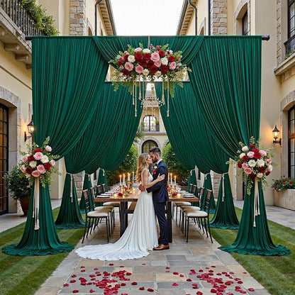 10ft x 15ft Hunter Green Backdrop Curtains - Image 8
