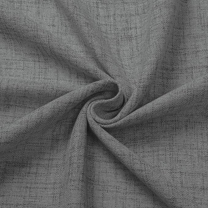 Tollpiz Short Linen Curtain Living Room Rod Pocket Semi Sheer Curtains Burlap - Image 9