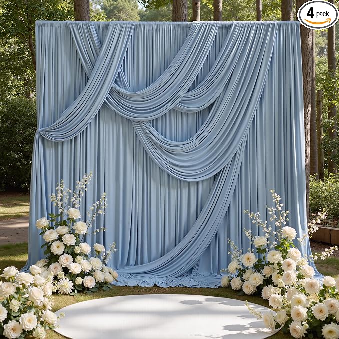 20ft x 15ft Dusty Blue Backdrop Curtains by CO-AVE