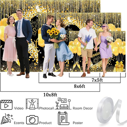 8x6 ft Floral Anniversary Backdrop Banner - Image 6