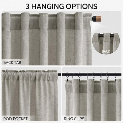 Silver Grey Linen Curtains 108 Inches - Image 2
