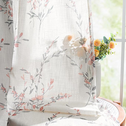 MYSKY HOME 108 Inches Long Ceiling Curtains Sheer Linen Blend Window Curtain - Image 7