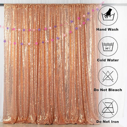 ShinyBeauty Rose Gold Sequin Backdrop 7FTx7FT | Photo Booth Backdrops, Wedding - Image 7