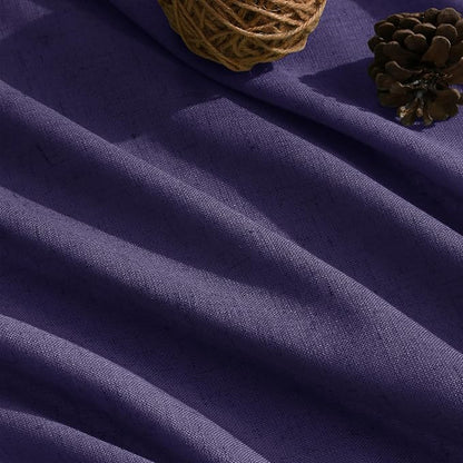 Purple Linen Curtains 84 Inches Long, Back Tab Light Filtering Semi Sheer - Image 5
