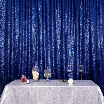 Juya Delight Navy Blue Sequin Backdrop Curtain 6FT X 6FT Glitter Shimmer Photo - Image 8