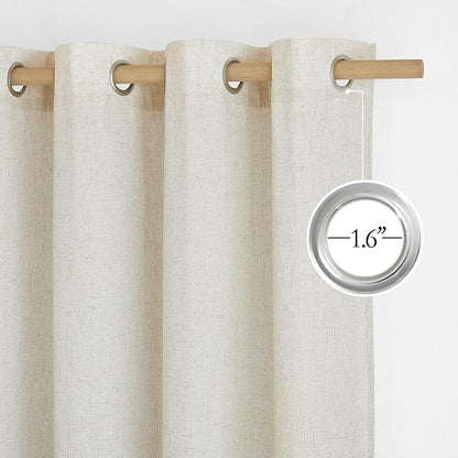 NICETOWN Semi Sheer Boho Linen Curtains - Image 3