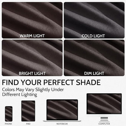 Cocoa Coffee Linen Blend Light Filtering Back Tab Curtains 96 Inches Long - Image 4