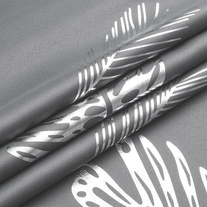 Silver Palm Tree Unique Design Pattern Blackout Curtains Energy Saving Curtains - Image 8