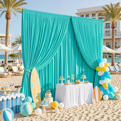50x12 ft Turquoise Backdrop Curtains - Image 8