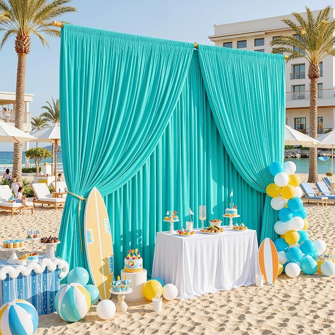 20x12 ft Turquoise Backdrop Curtains - Image 8