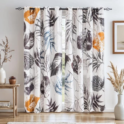SUBRTEX Blackout Curtains 52Wx108L, Room Darkening Floral Curtains, Thermal by Subrtex