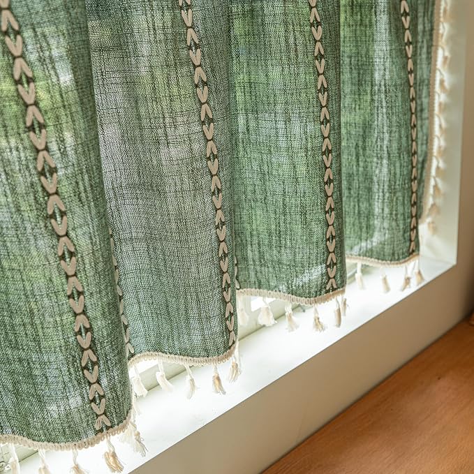 Sutuo Home Boho Valance Short Curtains Tier - Image 6