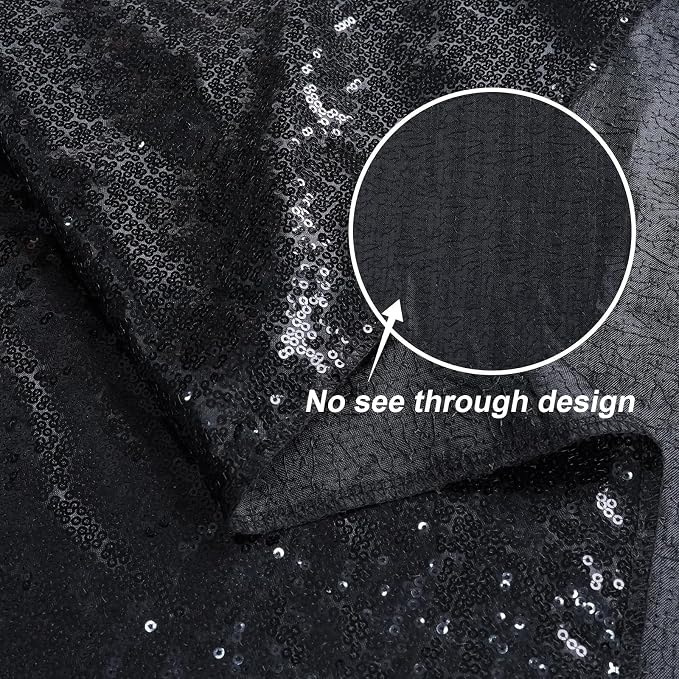 Juya Delight Black Sequin Backdrop, 4FTx6FT NO See-Through Photobooth Backdrop - Image 4