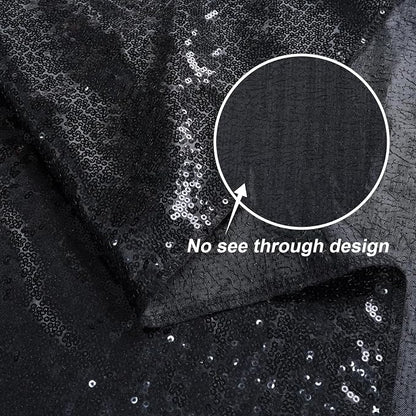 Juya Delight Black Sequin Backdrop, 8FTx8FT NO See-Through Photobooth Backdrop - Image 4