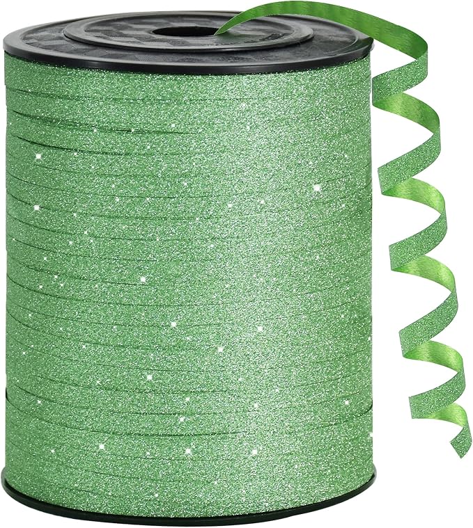 BEISHIDA Light Green Sage Glitter Ribbon by Beishida
