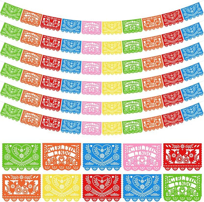 TaoBary 6 Pcs Papel Picado Mexican Wedding Cielito Lindo Party Decor 118 Feet by TaoBary