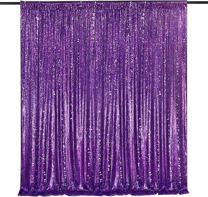 7ft x 7ft Purple Sequin Backdrop Glitter Curtains Photo Background | Sequin by QueenDream