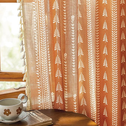 Boho Burnt Orange Curtains - Image 8