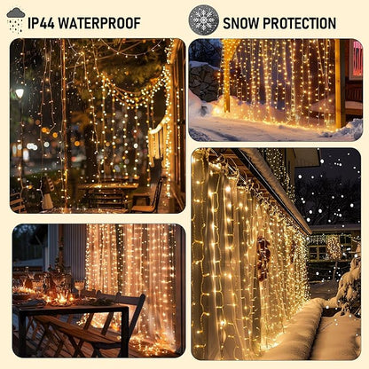 Dazzle Bright 300 LED Curtain Lights, Plug in Fairy Curtain Lights - Image 7
