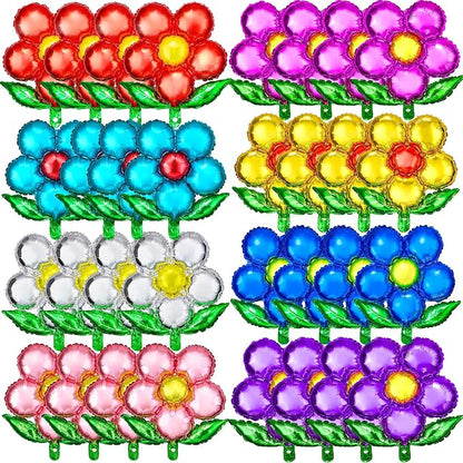 Skylety 32 Pieces Flower Foil Balloons 18 Inch Beautiful Floral Colorful Flower by Skylety