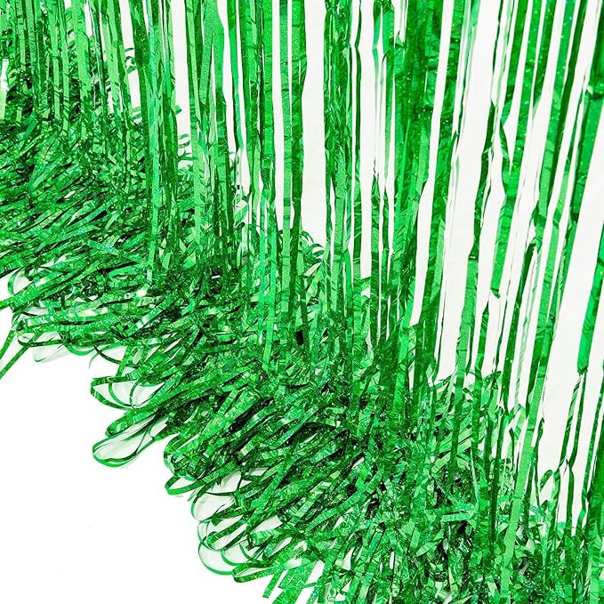 BRAVESHINE Green Party Streamers Backdrop | Metallic Foil Fringe Curtains | 2 - Image 7