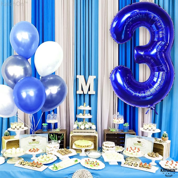 KatchOn Royal Blue Number 3 Balloon 40 Inch, Birthday Decorations - Image 7