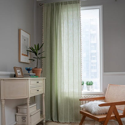 Sutuo Home Sage Green Boho Curtains 72 inch Long - Image 6