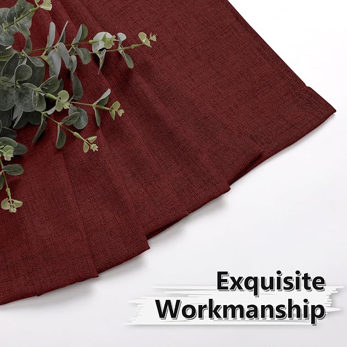 Tollpiz Linen Curtain Living Room Rod Pocket Semi Sheer Curtains Burlap Light - Image 7