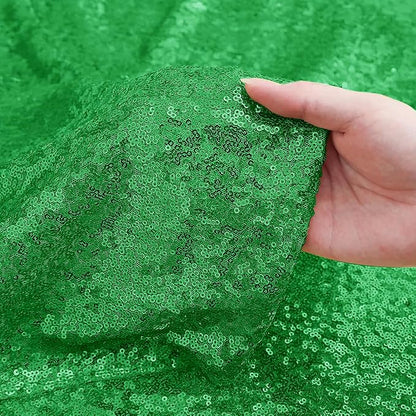 Sugargirl Grass Green Sequin Backdrop Curtain 4 Panels 2FTx8FT Glitter Grass - Image 5