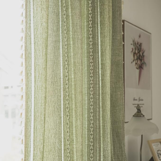 Sutuo Home Boho Curtains for Living Room Farmhouse, Semi-Blackout French - Image 8