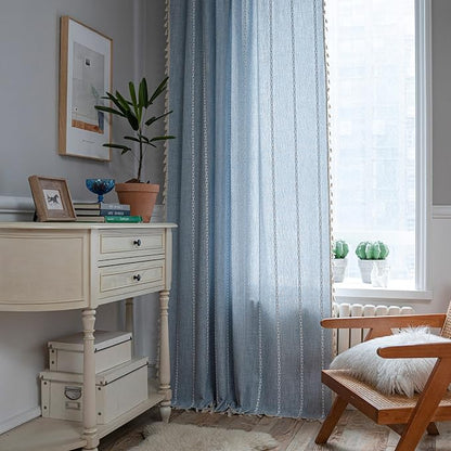 Sutuo Home Boho Curtain for Bedroom 96 Inches Long, Light Filtering Farmhouse - Image 2
