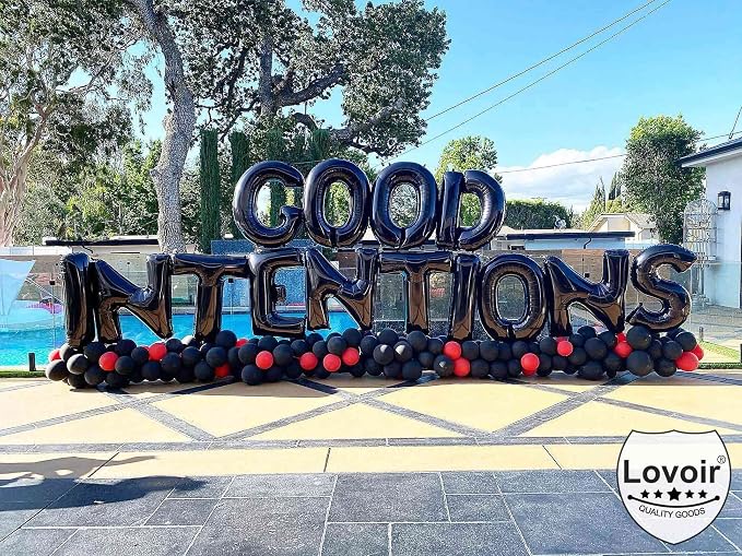 Lovoir 40 Inch Large Black Letter W Balloons Big Size Jumbo Mylar Foil Helium - Image 4