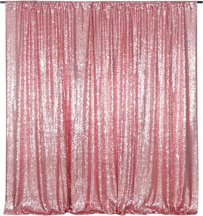Poise3EHome Fuchsia Pink Sequin Backdrop, 8FT x 10FT Sequin Photography by Poise3EHome