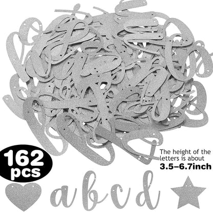 TaoBary 167 Pcs DIY Banner Kit Happy Birthday Glitter Banner Customizable - Image 4