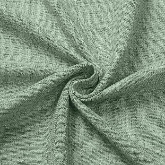 Tollpiz Short Linen Curtains Living Room Rod Pocket Semi Sheer Curtain Burlap - Image 9