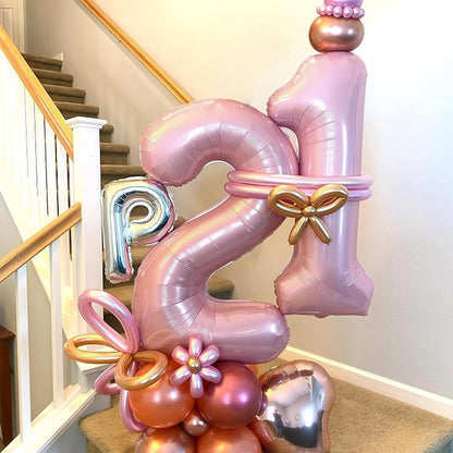 Number 15 Balloon Pastel Pink, Giant Number 1 & 5 Helium Foil Balloon - Image 6