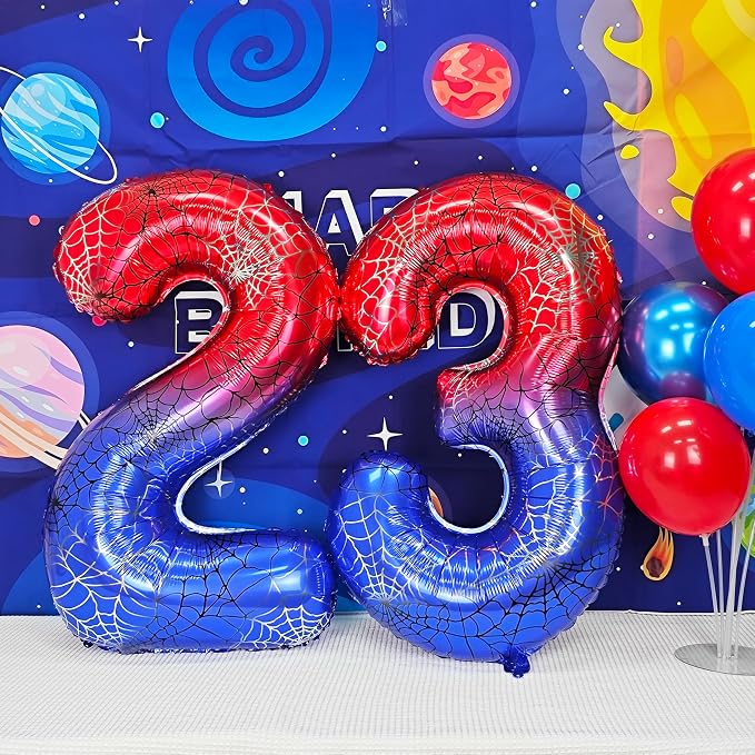 40 In Red And Blue Birthday Theme Large Number 5 Balloon | Giant Large Helium - Image 5