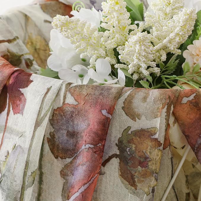 Crushed Valance Sheer Curtains 14 Inches Length 2 PCS, Small Modern Printed - Image 5