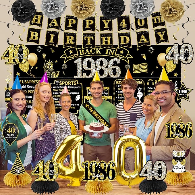 Zirtorei 40th Birthday Decorations - Image 5