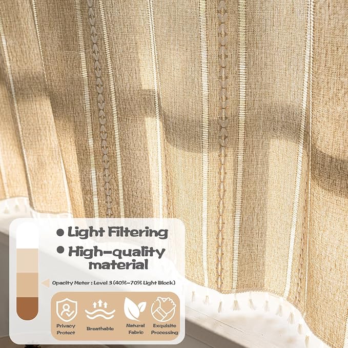 Sutuo Home Boho Curtains Valance 18 inch - Image 2