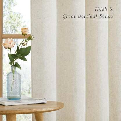 NICETOWN Rustic Linen 144 inch Long Curtains - Image 3