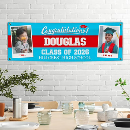 Graduation Banner 2026 Personalized, Then & Now - Image 8