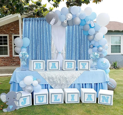 Baby Blue Sequin Backdrop Curtains 2 Pcs 3.3ftx8ft Sparkle Backdrop Fabric | - Image 5