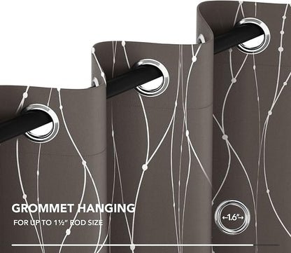 Deconovo Living Room Curtains 63 Inches Long, Thermal Insulated, Room Darkening - Image 7