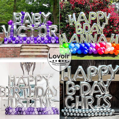 Lovoir 40 Inch Large Silver Letter W Balloons Big Size Jumbo Mylar Foil Helium - Image 6