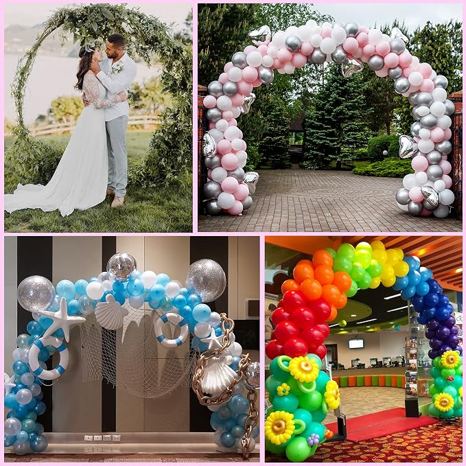 9.2 FT Large Circle Balloon Arch Stand Gold Metal Round Arch Backdrop Stand - Image 6