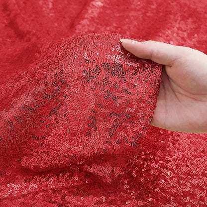 Sugargirl Red Sequin Backdrop Curtain 2 Panels 2FTx8FT Glitter Red Background - Image 5